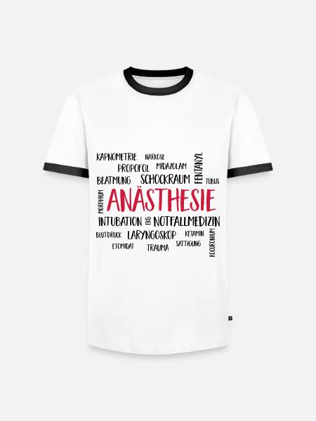 anästhesiecluster - Männer Kontrast-T-Shirt - Weiß/Schwarz