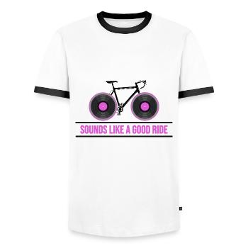Fahrrad Bike Rennrad Fahrradkette "good ride" - Männer Kontrast-T-Shirt - Weiß/Schwarz - Vorne - AI Model Female 172 light (172cm) & AI Model Male 178 dark (178cm)