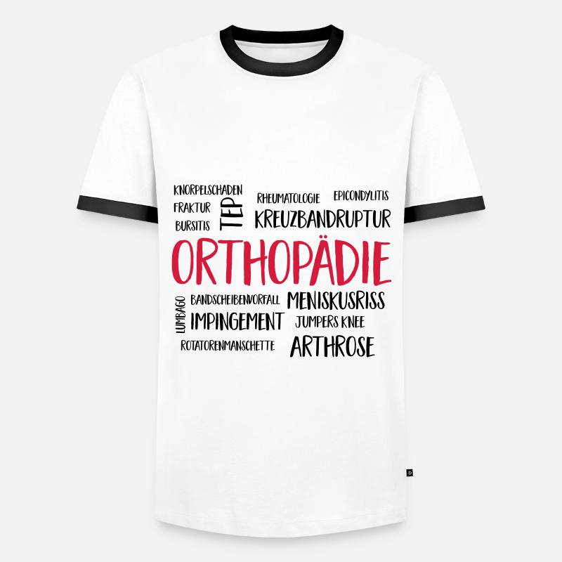 orthopädiewolke - Männer Kontrast-T-Shirt - Weiß/Schwarz