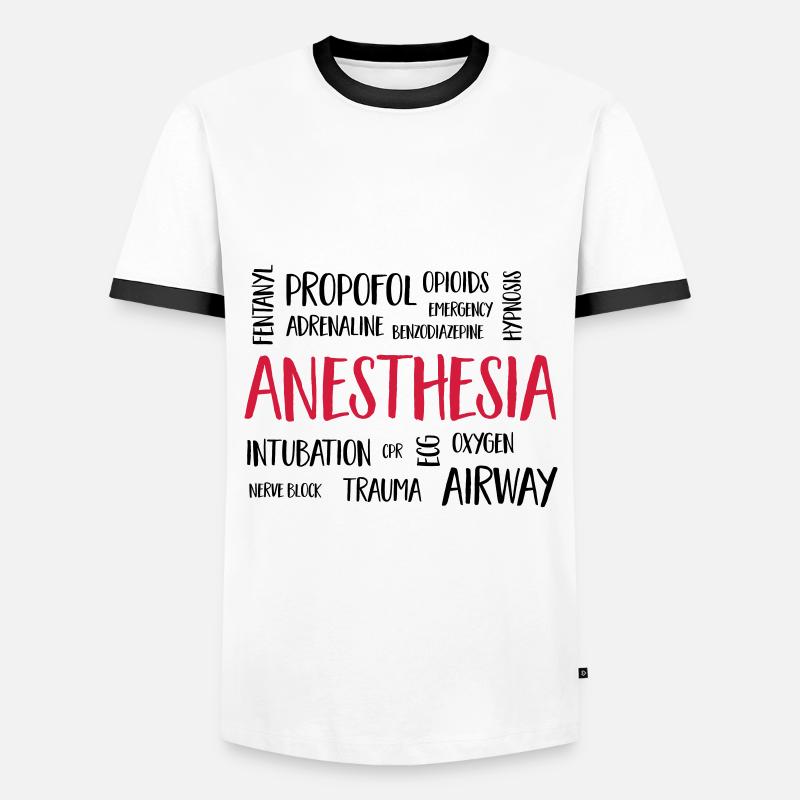 anesthesiacluster - Männer Kontrast-T-Shirt - Weiß/Schwarz