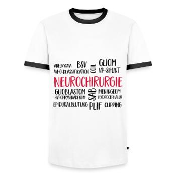 neurosurgery cloud - Men's Ringer Shirt - white/black - Front - AI Model Female 172 light (172cm) & AI Model Male 178 dark (178cm)
