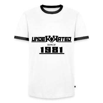 1981 birthday 41years limited underrated edition - Men's Ringer Shirt - white/black - Front - AI Model Female 172 light (172cm) & AI Model Male 178 dark (178cm)