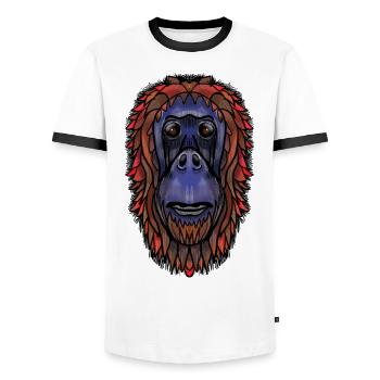 Butler par Jon Ball - T-shirt contrasté Homme - blanc/noir - Devant - AI Model Female 172 light (172cm) & AI Model Male 178 dark (178cm)