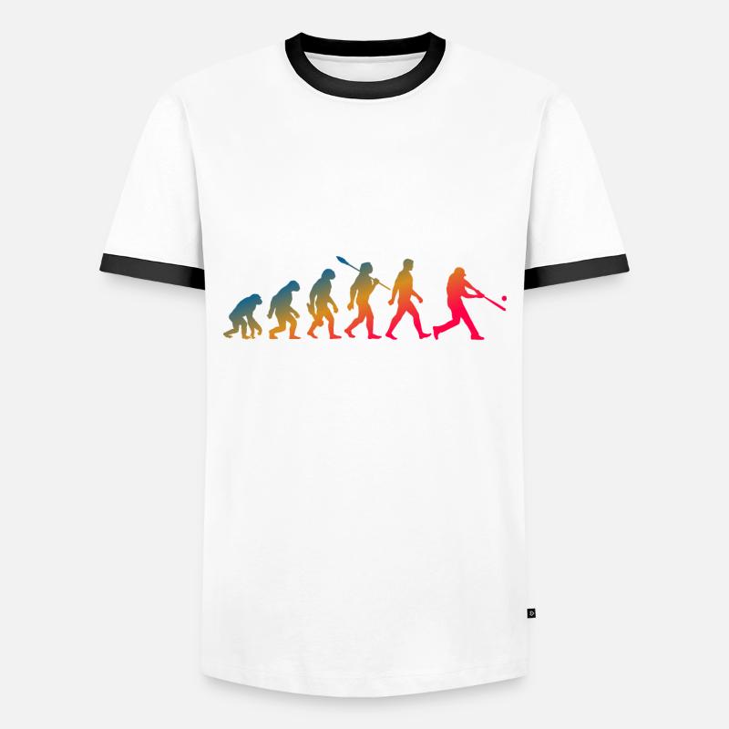 Evolution Baseball Batter - Men's Ringer Shirt - white/black