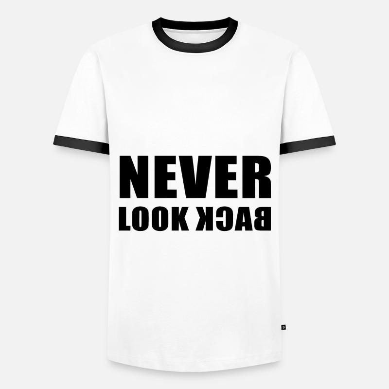 Never Look Back - Männer Kontrast-T-Shirt - Weiß/Schwarz