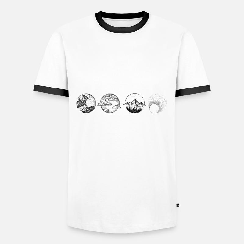 Elemente Zeichnung Design print elements - Männer Kontrast-T-Shirt - Weiß/Schwarz