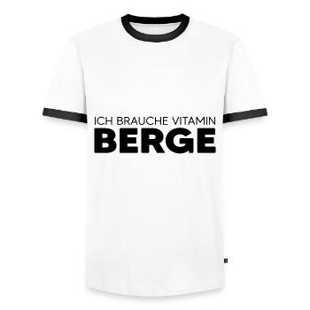 Alpinist Bergsteiger alpin Bergwandern Berge - Männer Kontrast-T-Shirt - Weiß/Schwarz - Vorne - AI Model Female 172 light (172cm) & AI Model Male 178 dark (178cm)