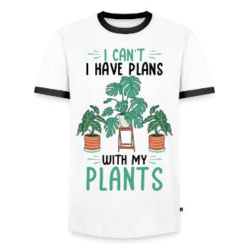 Hobby gardeners | gifts Houseplants Plants - Men's Ringer Shirt - white/black - Front - AI Model Female 172 light (172cm) & AI Model Male 178 dark (178cm)