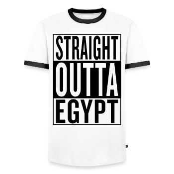 Egypt - Men's Ringer Shirt - white/black - Front - AI Model Female 172 light (172cm) & AI Model Male 178 dark (178cm)