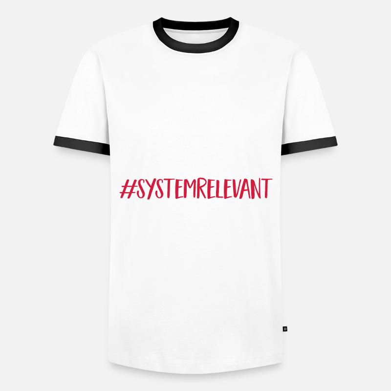 systemrelevant - Männer Kontrast-T-Shirt - Weiß/Schwarz
