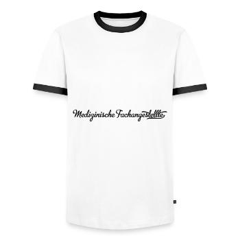 mfa - Männer Kontrast-T-Shirt - Weiß/Schwarz - Vorne - AI Model Female 172 light (172cm) & AI Model Male 178 dark (178cm)