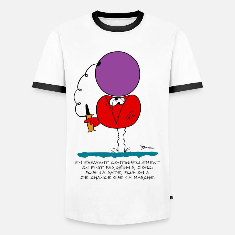 By continually trying... - Men's Ringer Shirt - white/black