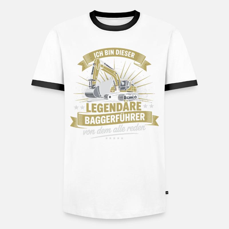 Baggerfuehrer Baggerfahrer - Männer Kontrast-T-Shirt - Weiß/Schwarz