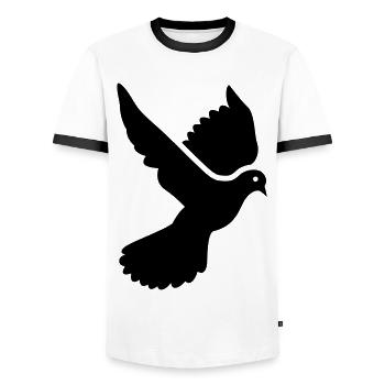 Dove symbol - Men's Ringer Shirt - white/black - Front - AI Model Female 172 light (172cm) & AI Model Male 178 dark (178cm)