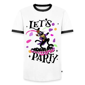 Carnival Party - Men's Ringer Shirt - white/black - Front - AI Model Female 172 light (172cm) & AI Model Male 178 dark (178cm)