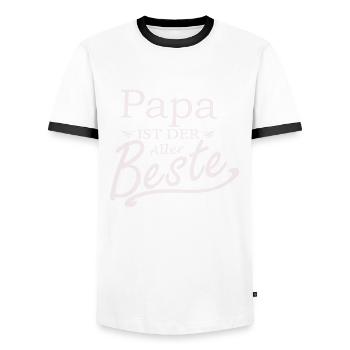 Papa ist der aller beste - Männer Kontrast-T-Shirt - Weiß/Schwarz - Vorne - AI Model Female 172 light (172cm) & AI Model Male 178 dark (178cm)