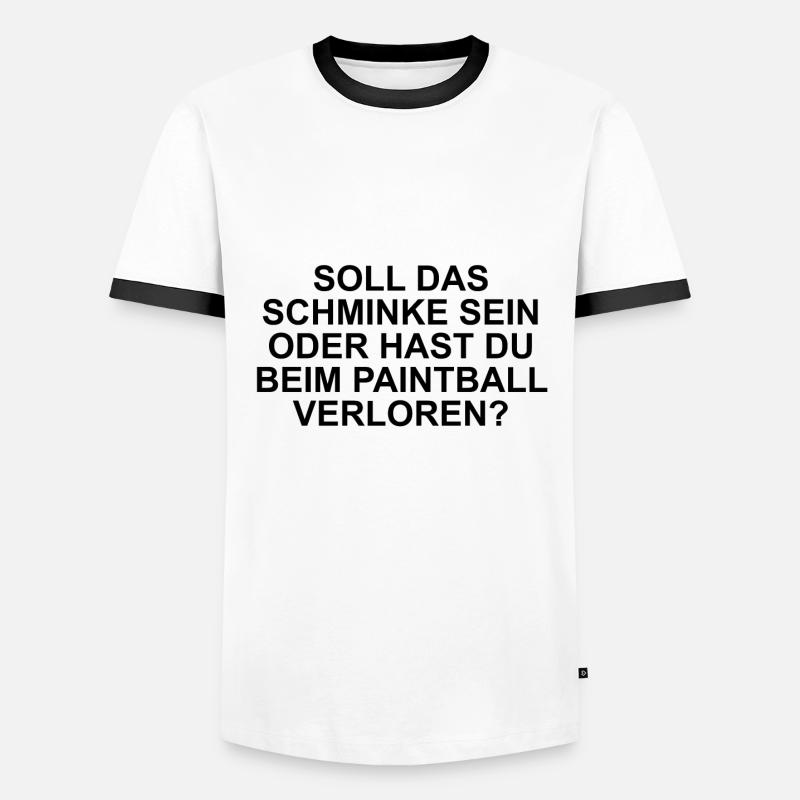 Soll das Schminke sein? - Männer Kontrast-T-Shirt - Weiß/Schwarz
