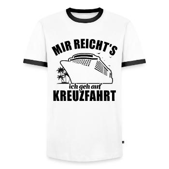 Mir reicht's, ich geh auf Kreuzfahrt - Männer Kontrast-T-Shirt - Weiß/Schwarz - Vorne - AI Model Female 172 light (172cm) & AI Model Male 178 dark (178cm)