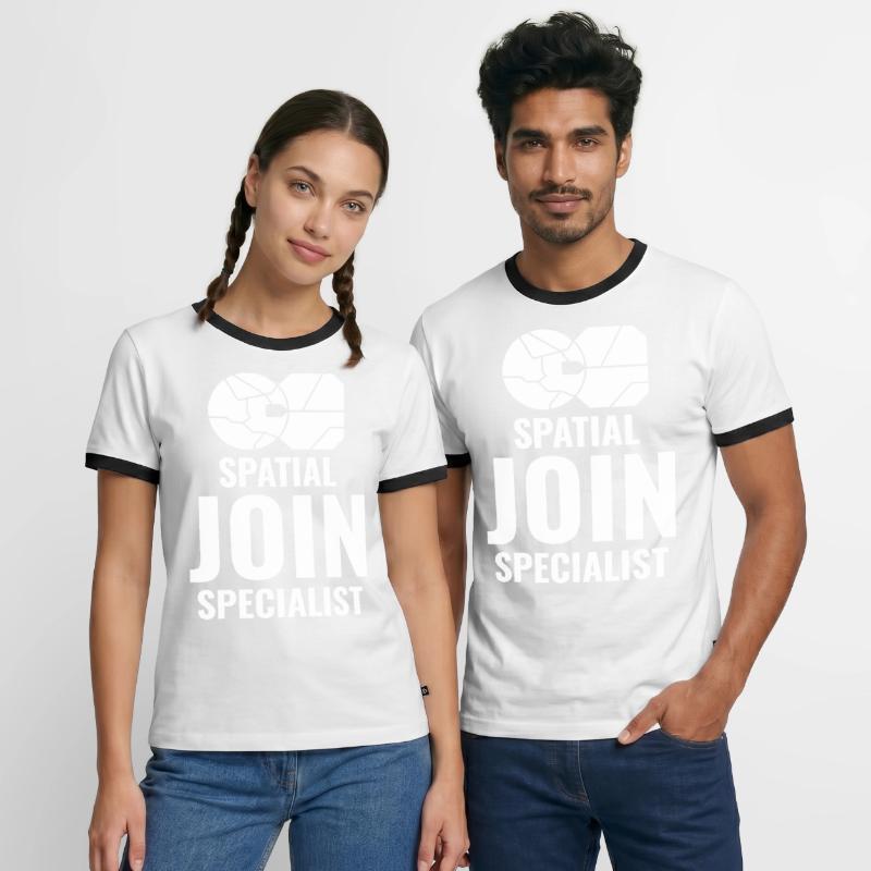 Spatial Join GIS Data Analyst Mapping Expert Men's Ringer Shirt