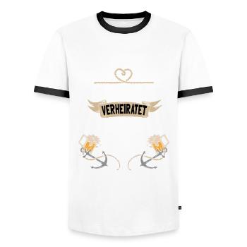 Rubinhochzeit 40.Hochzeitstag - Männer Kontrast-T-Shirt - Weiß/Schwarz - Vorne - AI Model Female 172 light (172cm) & AI Model Male 178 dark (178cm)