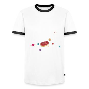 Mettbrötchen Mett Mettigel - Männer Kontrast-T-Shirt - Weiß/Schwarz - Vorne - AI Model Female 172 light (172cm) & AI Model Male 178 dark (178cm)
