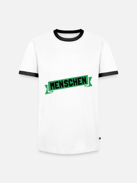 Mönchengladbach Fanartikel - Männer Kontrast-T-Shirt - Weiß/Schwarz