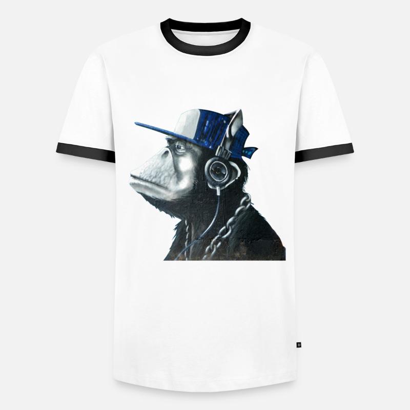 Affe Graffiti von Custom - Männer Kontrast-T-Shirt - Weiß/Schwarz