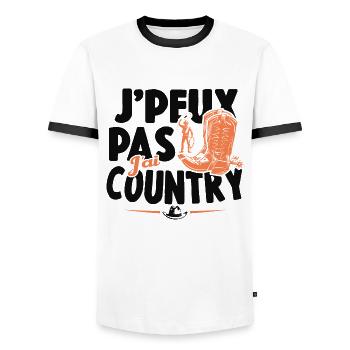 Je Peux Pas J'ai Country Cowboy Western Cadeau - T-shirt contrasté Homme - blanc/noir - Devant - AI Model Female 172 light (172cm) & AI Model Male 178 dark (178cm)