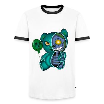 Skull Teddybär Skelett Halloween Geschenkidee - Männer Kontrast-T-Shirt - Weiß/Schwarz - Vorne - AI Model Female 172 light (172cm) & AI Model Male 178 dark (178cm)