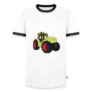Der tut nix der will nur Trecker fahren Landwirt - Männer Kontrast-T-Shirt - Weiß/Schwarz - Vorne - AI Model Female 172 light (172cm) & AI Model Male 178 dark (178cm)
