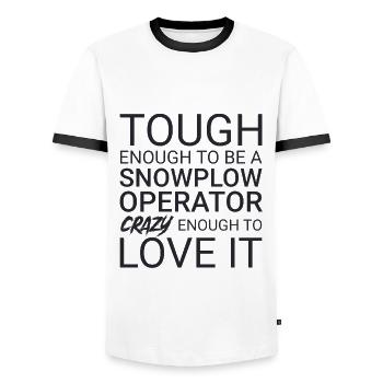 Snowplow Operator Crazy - Men's Ringer Shirt - white/black - Front - AI Model Female 172 light (172cm) & AI Model Male 178 dark (178cm)
