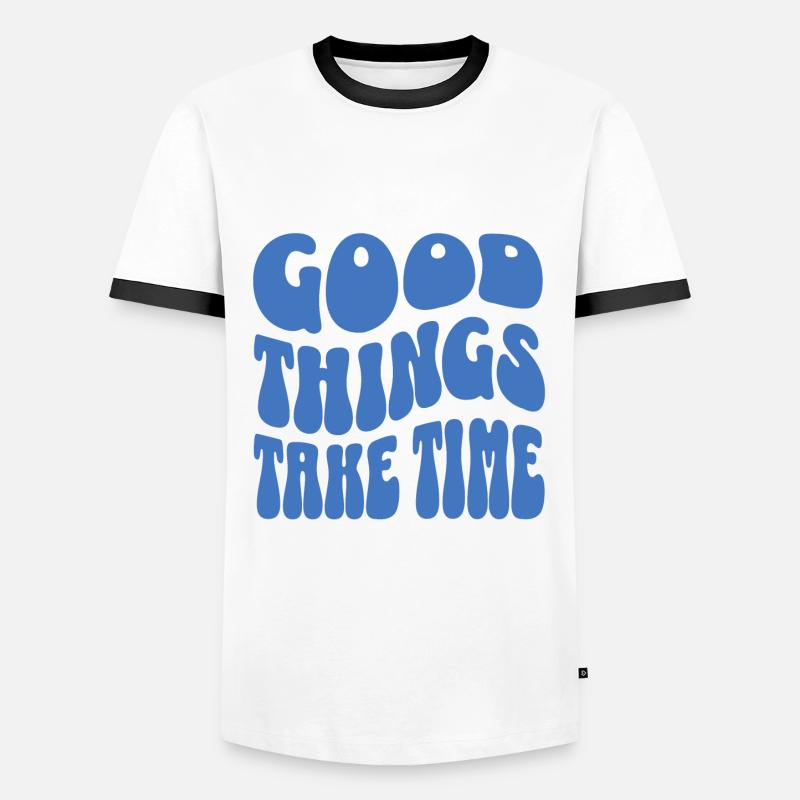 Good things take time blc - Men's Ringer Shirt - white/black