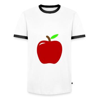Apple - Men's Ringer Shirt - white/black - Front - AI Model Female 172 light (172cm) & AI Model Male 178 dark (178cm)