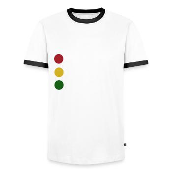 Ampel - Nicht meine Regierung - Spruch - Männer Kontrast-T-Shirt - Weiß/Schwarz - Vorne - AI Model Female 172 light (172cm) & AI Model Male 178 dark (178cm)
