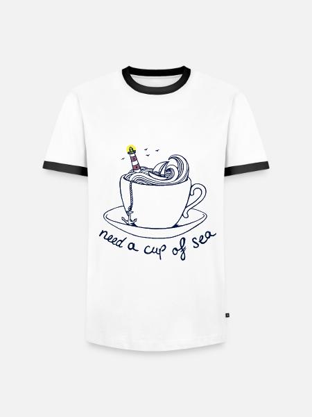 besoin d'une coupe de maritime maritime - T-shirt contrasté Homme - blanc/noir