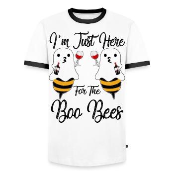 Halloween I’m Just Here For The Boo Bees Funny - T-shirt contrasté Homme - blanc/noir - Devant - AI Model Female 172 light (172cm) & AI Model Male 178 dark (178cm)
