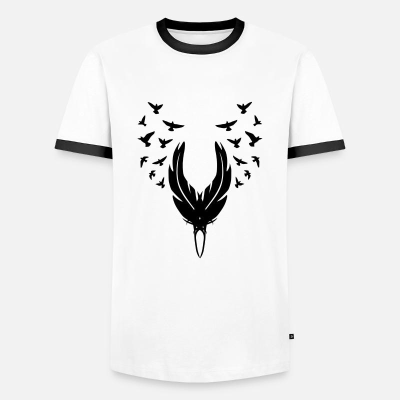 Abstrakter Vogel - Männer Kontrast-T-Shirt - Weiß/Schwarz