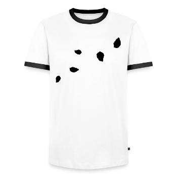 Minimalist leaves that blow in the wind Black - Men's Ringer Shirt - white/black - Front - AI Model Female 172 light (172cm) & AI Model Male 178 dark (178cm)
