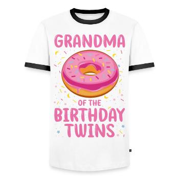 Grandma of the birthday twins - Men's Ringer Shirt - white/black - Front - AI Model Female 172 light (172cm) & AI Model Male 178 dark (178cm)