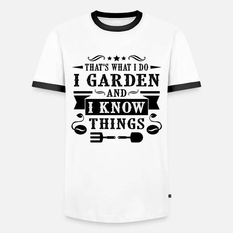 Garden and i know things - Men's Ringer Shirt - white/black