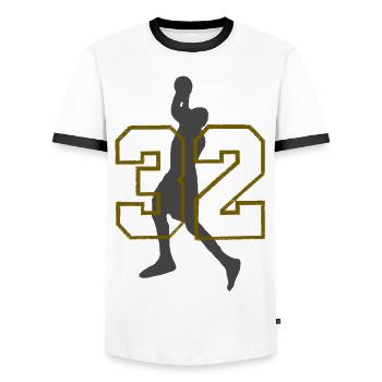 basketball - T-shirt contrasté Homme - blanc/noir - Devant - AI Model Female 172 light (172cm) & AI Model Male 178 dark (178cm)