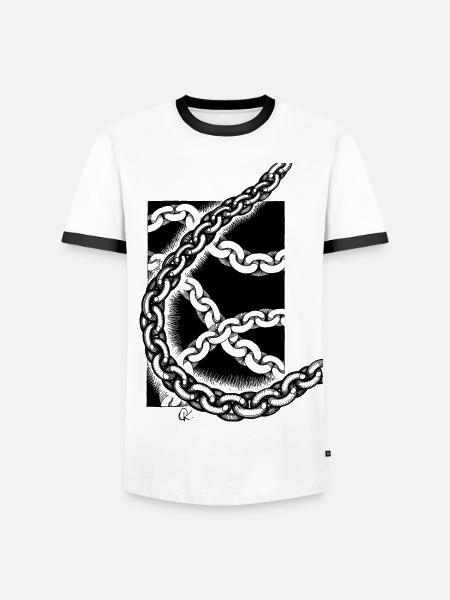 Ketten schwarz weiß - Männer Kontrast-T-Shirt - Weiß/Schwarz