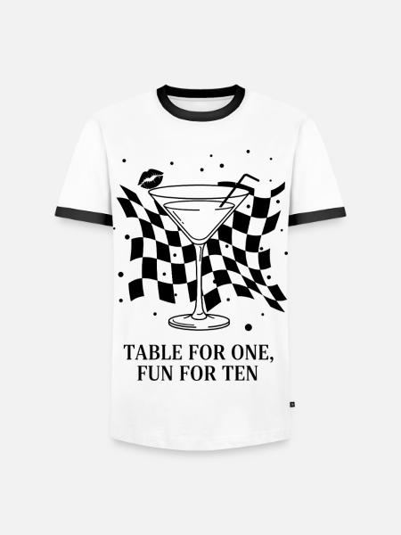 Table For One Martini Party - Men's Ringer Shirt - white/black