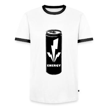 Energy Drink - Männer Kontrast-T-Shirt - Weiß/Schwarz - Vorne - AI Model Female 172 light (172cm) & AI Model Male 178 dark (178cm)