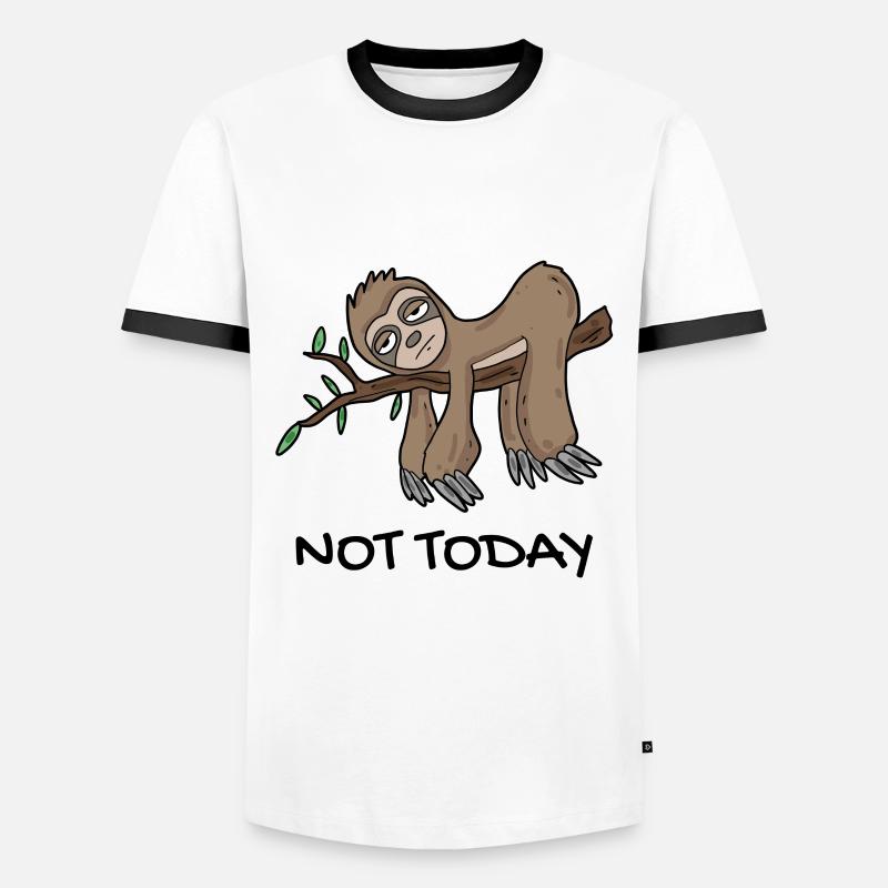 Faultier - Männer Kontrast-T-Shirt - Weiß/Schwarz