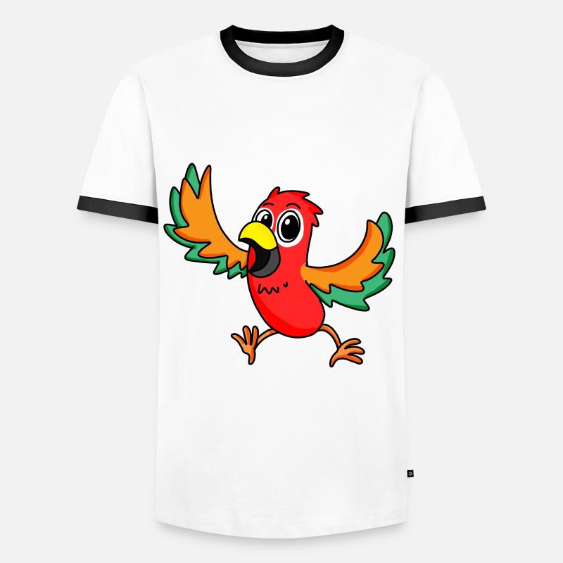 Papagei - Männer Kontrast-T-Shirt - Weiß/Schwarz