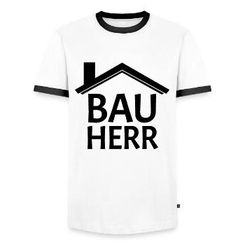 Bauherr - Männer Kontrast-T-Shirt - Weiß/Schwarz - Vorne - AI Model Female 172 light (172cm) & AI Model Male 178 dark (178cm)
