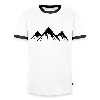 Mountain Mountains - Men's Ringer Shirt - white/black - Front - AI Model Female 172 light (172cm) & AI Model Male 178 dark (178cm)