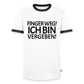 Vergeben Spruch - Männer Kontrast-T-Shirt - Weiß/Schwarz - Vorne - AI Model Female 172 light (172cm) & AI Model Male 178 dark (178cm)