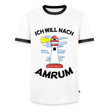 Amrum Nordsee Geschenk - Männer Kontrast-T-Shirt - Weiß/Schwarz - Vorne - AI Model Female 172 light (172cm) & AI Model Male 178 dark (178cm)